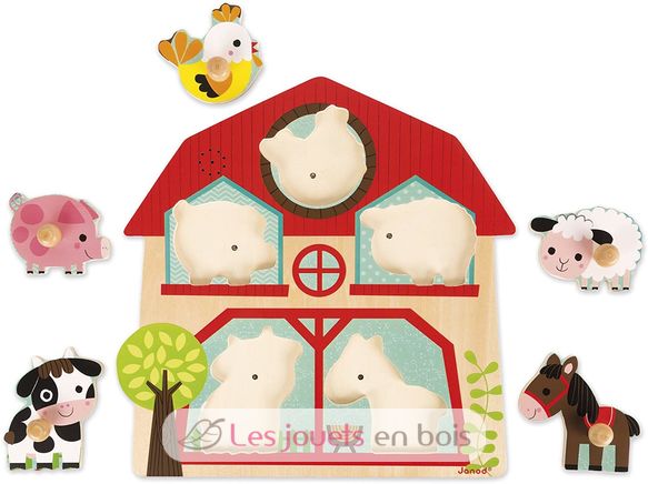 Puzzle sonore Les Copains de la Ferme J07079 Janod 3