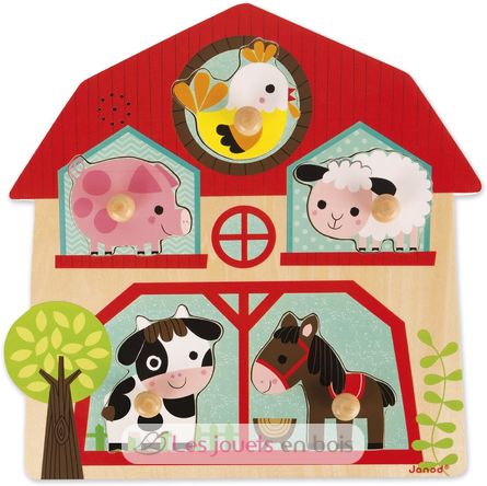 Puzzle sonore Les Copains de la Ferme J07079 Janod 4