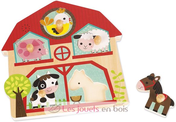 Puzzle sonore Les Copains de la Ferme J07079 Janod 5