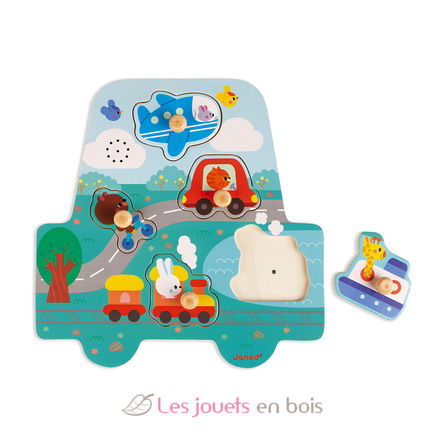 Puzzle sonore Les Petits Bolides J07093 Janod 1