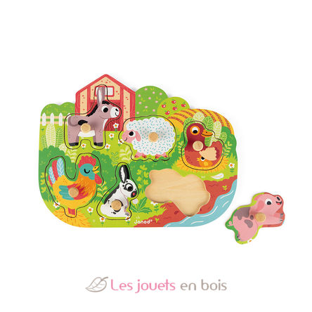 Puzzle en bois Happy Farm J07096 Janod 3