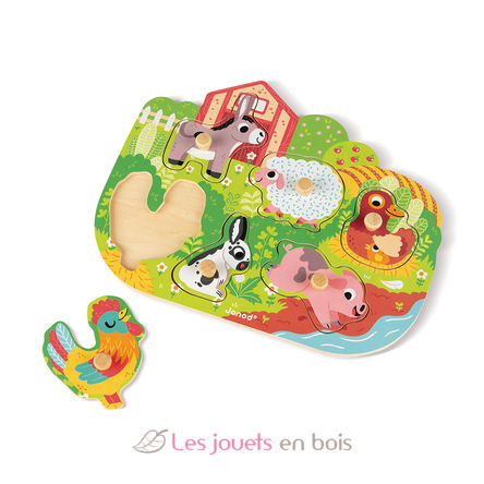 Puzzle en bois Happy Farm J07096 Janod 4