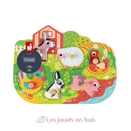 Puzzle en bois Happy Farm J07096 Janod 5