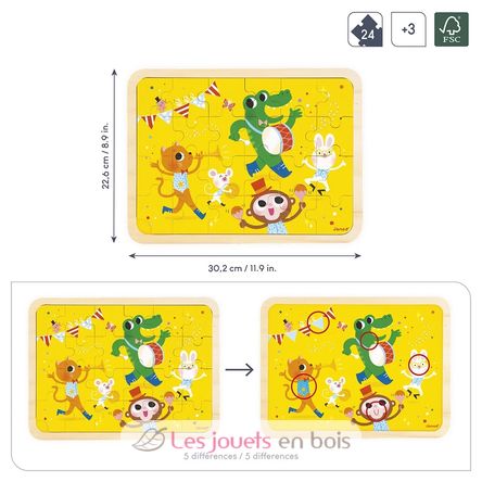 Puzzle en bois C'est la fête 24 pièces J07125 Janod 2