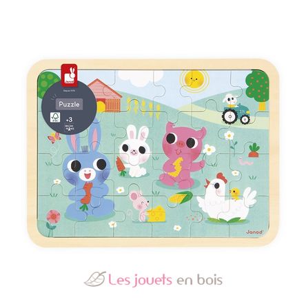 Puzzle en bois A la ferme 24 pièces J07126 Janod 3