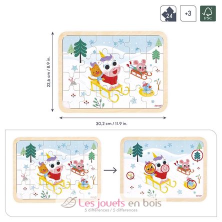 Puzzle en bois A la montagne 24 pièces J07127 Janod 2