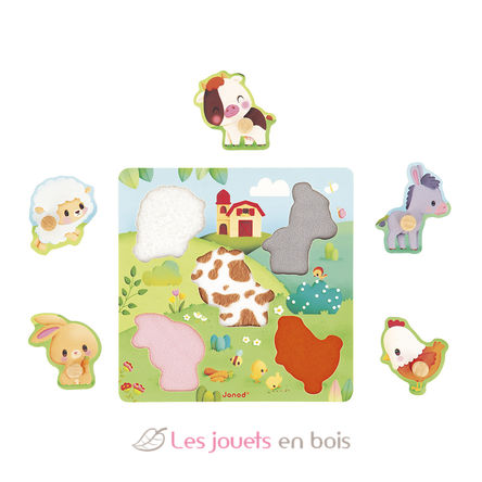 Puzzle tactile Ferme 5 pcs J07129 Janod 2