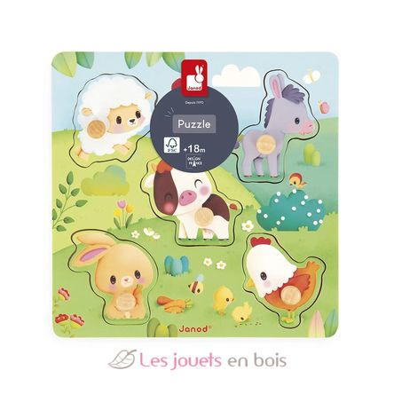 Puzzle tactile Ferme 5 pcs J07129 Janod 5