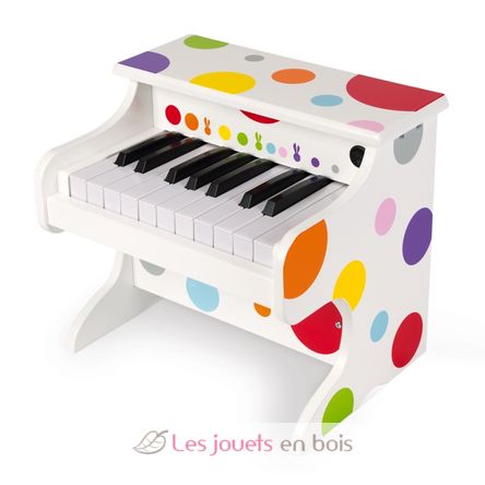 Mon Premier Piano Electronique Confetti Janod J07618 - Jouet musical - Piano  en bois pour enfant
