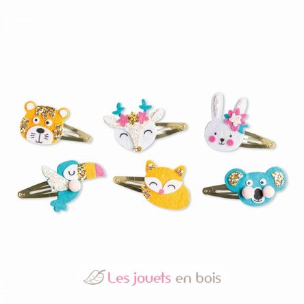 6 barrettes animaux pailletés à créer J07997 Janod 3