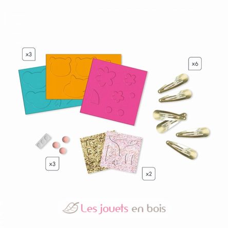 6 barrettes animaux pailletés à créer J07997 Janod 2