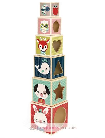 Pyramide 6 cubes Baby Forest J08016 Janod 1