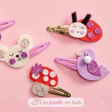6 barrettes pailletées Flower Garden à créer J09179 Janod 5