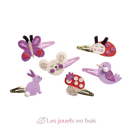 6 barrettes pailletées Flower Garden à créer J09179 Janod 2