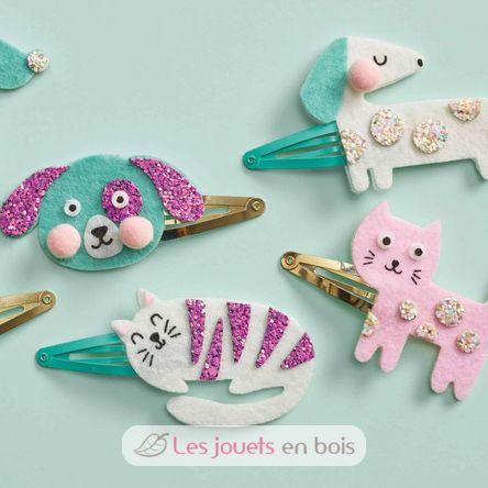 6 barrettes pailletées Little Pets à créer J09181 Janod 4