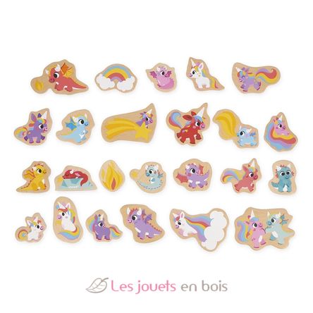 Magnets Licornes et Dragons 24 pièces J09645 Janod 2