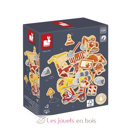 Magnets Engins de chantier 24 pièces J09647 Janod 3