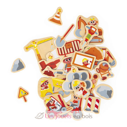 Magnets Engins de chantier 24 pièces J09647 Janod 1