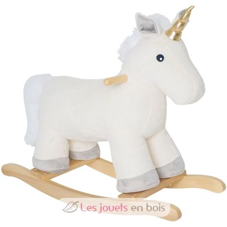 Licorne à Bascule Enfant en Bois et Polyester