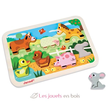 Chunky Puzzle 3D animaux de la ferme JA07055 Janod 1