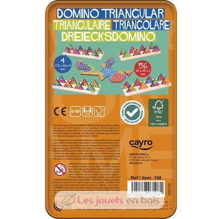 Domino triangulaire en boite métal CA108 Cayro 5