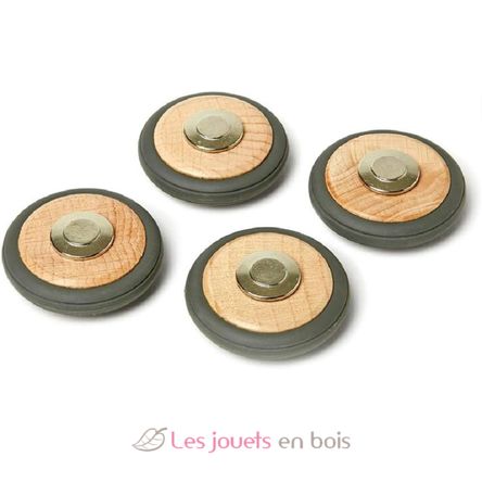 Set de 4 roues en bois magnétiques Tegu TG-M-12-059 Tegu 2