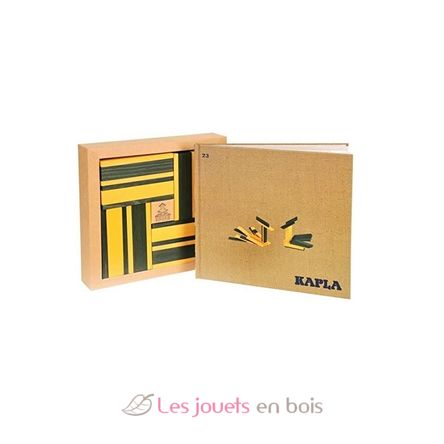 Coffret 40 planchettes vert et jaune avec livre KAJLJP23-4358 Kapla 3