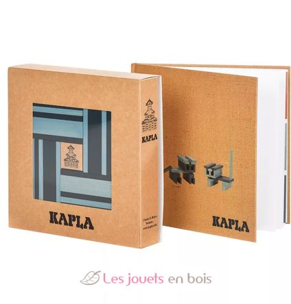 Coffret 40 planchettes bleu ciel et bleu foncé avec livre KABLBP21-4357 Kapla 3