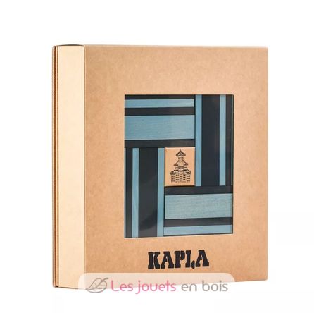 Coffret 40 planchettes bleu ciel et bleu foncé avec livre KABLBP21-4357 Kapla 2