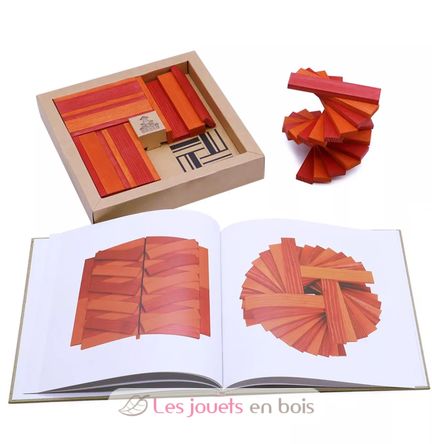 Coffret 40 planchettes rouges et orange avec livre d'art KARLRP22-4356 Kapla 4