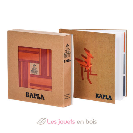 Coffret 40 planchettes rouges et orange avec livre d'art KARLRP22-4356 Kapla 2