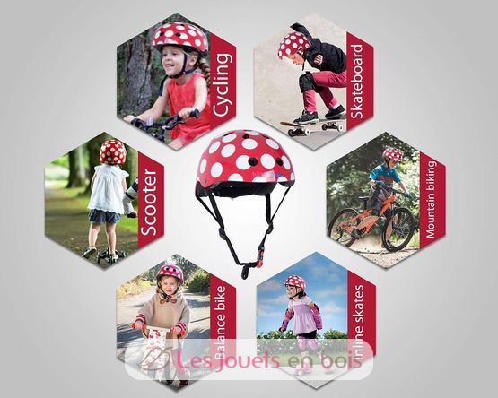 Casque enfant Red Dotty Medium KMH009M Kiddimoto 3