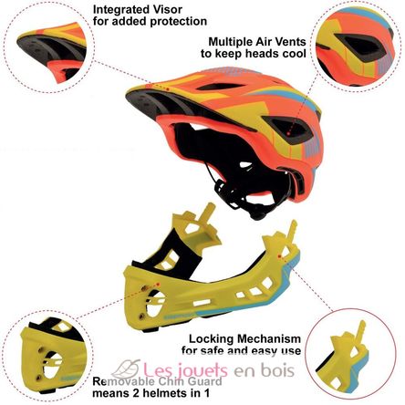 Casque vélo intégral orange S KMHFF02S Kiddimoto 2