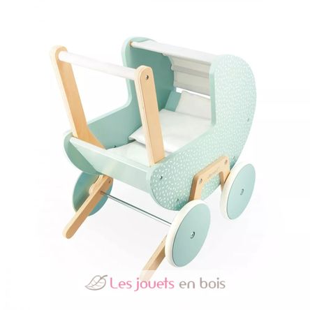 Poussette poupon en bois FSC® - bleu, Jouet