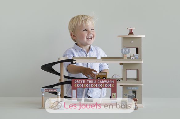 Garage et station de lavage en bois LD4491 Little Dutch 4