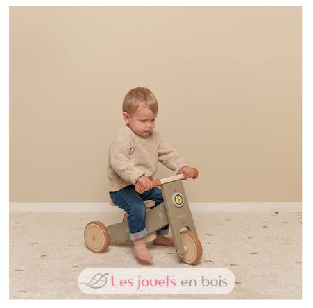 Tricycle en bois vert olive LD7124 Little Dutch 3