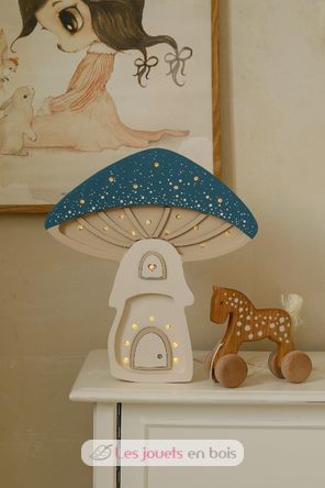 Lampe Veilleuse Maison Champignon bleu LL083-360 Little Lights 4