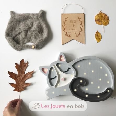 Lampe Veilleuse Chat Gris LL003-500 Little Lights 9