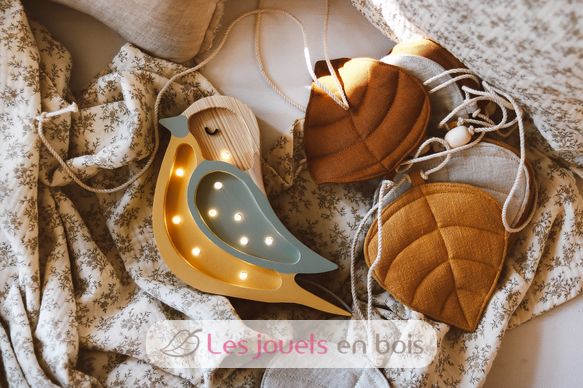 Lampe Veilleuse Oiseau Fraise Crème - Lampes et veilleuses en bois