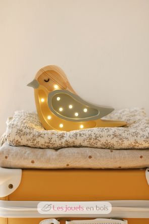 Lampe veilleuse en bois hibou