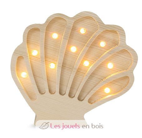 Lampe Veilleuse Coquillage Bois côtier LL082-000 Little Lights 1