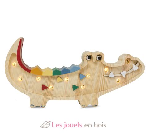 Petite Lampe Veilleuse Crocodile bois naturel LL071-000 Little Lights 1