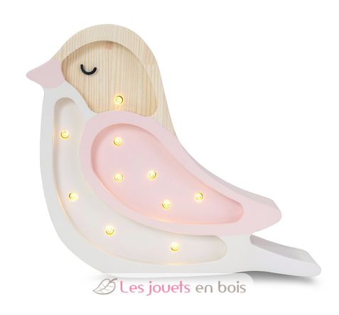 Lampe Veilleuse Oiseau Fraise Crème - Lampes et veilleuses en bois