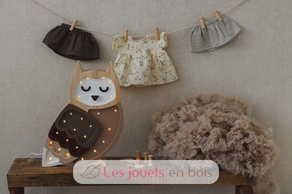 Lampe Veilleuse Chouette Marron LL013-467 Little Lights 2