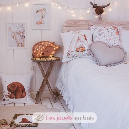 LAMPE VEILLEUSE CŒUR AVEC SUPPORT BOIS 20 CM - Yatout Home