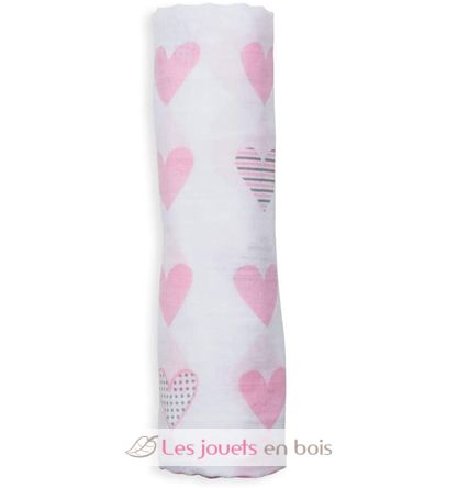 Lange mousseline - Coeurs roses LLJ-121-000-013 Lulujo 2