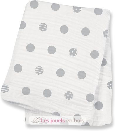 Lange mousseline - Pois gris LLJ-121-000-018 Lulujo 1