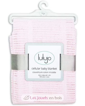 Couverture tricot de coton - Rose LLJ-121-010-002 Lulujo 3