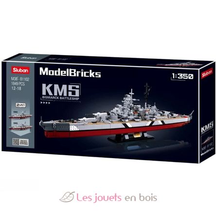 Model Bricks - Cuirassé Bismarck 2 en 1 SL-M38-B1102 Sluban 1