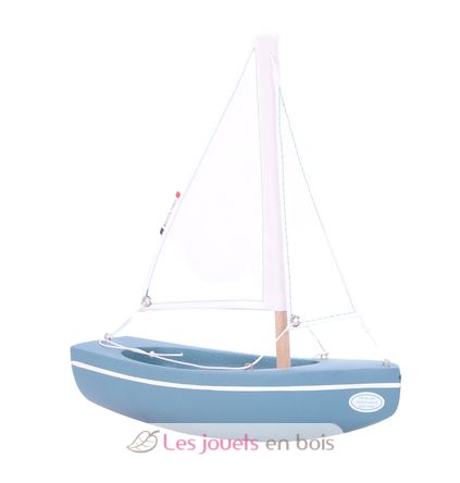 Bateau-jouet en bois bleu Sloop 21 cm Maison Tirot